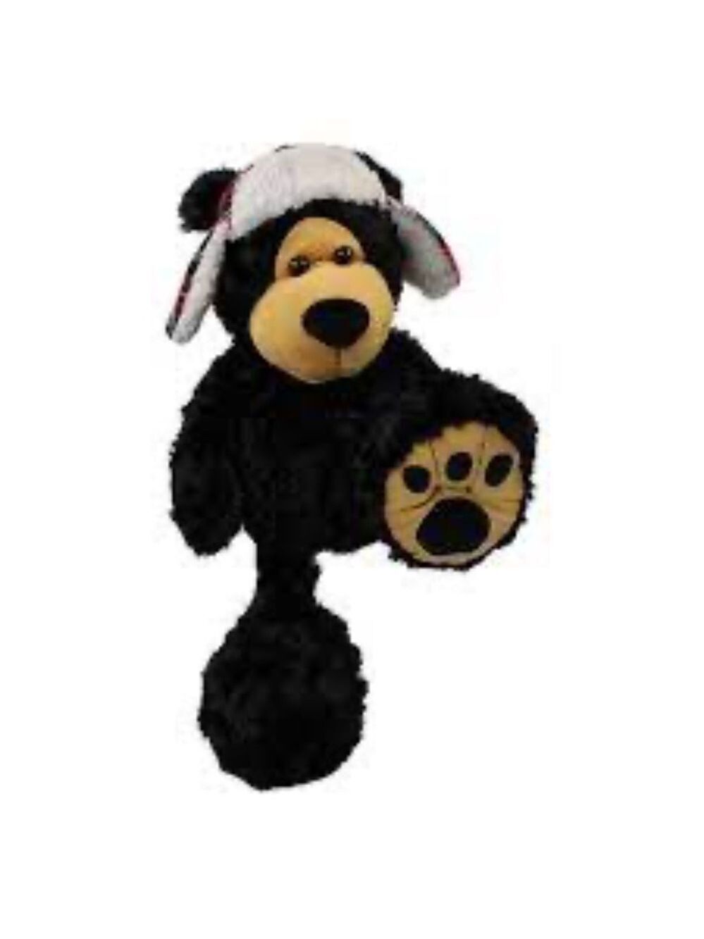 Wishpets 2017 Fife 12" Sitting Big Foot Black Bear with Plaid Hat
